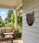African Wood Mask Hand Carved Ceremonial Tribal Tiki Decor Wall Hanging - Prince