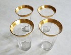 Vintage Set Of 4 Tiffin  Juice Water Glasses With Gold Scroll 3 3 4   High