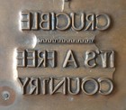 Vtg Antique Crucible Printing Press Book Plate It s A Free Country Block Cut