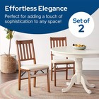 Stackmore Arts And Craft Wood Folding Chairs W Padded Seats  Fruitwood  Set Of 2