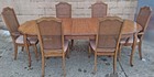 Vintage Antique Old French Provincial Country Solid Wood Dining Set Chairs Table