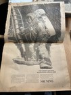 Vintage Ny Times July 21  1969 Man Walks On Moon Late City Edition 2 Sections