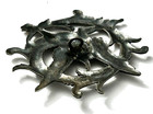 X-large Vintage Antique White Metal  fabulous Creature  Pierced Button  4611