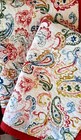 Vintage Paisley Quilted Shams - Blue Red Gold - Cotton Standard Size - A Pair
