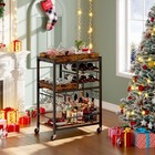 Bar Cart  Home Bar Serving Cart  3-tier Kitchen Cart On Wheels  Rolling Bever   