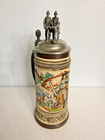 Vintage  German Beer Stein Mug  Fire Brigade Firefighters