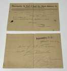 1906 Minneapolis St Paul Sault Ste Marie Railway Telegraph Receipt Soo Line