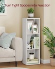 3 Tier White Bookcase Narrow Open Shelf Bookshelf Home Office Storage