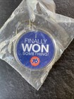 Union 76 Gas   Oil Advertising Keychain Orange Blue Logo Vintage Collectible