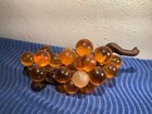 Vintage Lucite Glass Grape Cluster Amber   Yellow Mcm 14 Inches Long Heavy