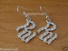 Rocawear Clear Stones Silver Tone Pendant 18  Chain Necklace  Earrings Pair Set