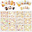  60 Sheets Fall Water Transfer Nail Art Stickers Decals  Thanksgiving Autumn 