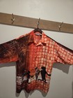 Vintage City Hunter New York All Over Print Button-up Shirt Men   s Xl Y2k Hip Hop