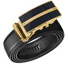 New Genuine Leather Mens Ratchet Belt Belts For Men Adjustable Automatic Buckle