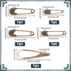 5 Pcs Extra Large Vintage Safety Pins  5 Styles Antique Bronze Heavy Duty Saf   
