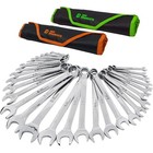 30 Piece Combination Wrench Set Sae Metric Crv Steel W  Rolling Pouch Storage Us