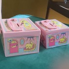 Vintage 80 s Honey Little Twin Stars Plastic Coin Bank Money Box Set