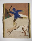 Grenfell Labrador 1930s Folk Art Hunter And Dog Pictorial Hooked Mat Small Rug