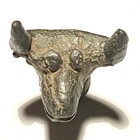 Ancient Roman Silver Ar  Head Of A Animal Statue 150-200ad  26gr   28mm Vf Rare