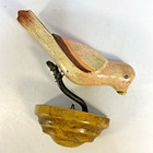 Anthropologie Deco Bird Nest Wall Decor Hand Carved Wood Hand Painted 6x5in Vtg