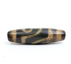 Old Tibetan Two-eye Ruyi Pattern Dzi Agate Bead Handmade Protective Amulet