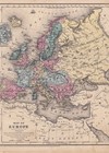 1847 Antique Map -   Europe  - Smith s Quarto Atlas  New York - Hand Coloring