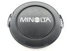 Minolta 55mm Genuine Black   Silver Snap On Front Camera Lens Cap