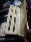 Arpege Chanel No 5 Ballpoint Pen Set Vintage 14kt Gold Perfume Writing Pens