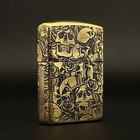 Skull Roses Deep Engraved Zippo Armor Brass Gift For Men