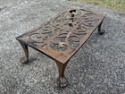 Antique  Brass   Iron Fireplace Hearth   Pot Trivet Bird Claw Feet England