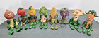 Lot Of 8 Vintage Anthropomorphic Vegetable Shelf Sitter Figurines Resin