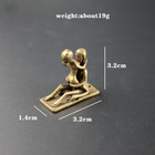 1 2   Curio Chinese Bronze Ancient Men Women Sex Between Small Posture Statue