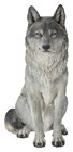 Exclusive-sitting Wolf Resin Garden Statue  Garden home Decor  Large Wild Animal