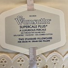 Vintage Set Of 2 Cream Wamsutta Supercale Plus Pillowcases Scalloped Eyelet