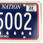 2022 Pawnee Nation License Plate 05002 Oklahoma Tag January