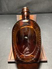 Embossed American Indian Log Cabin Syrup Bicentennial Brown Glass Bottle 1976 