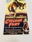1951 Cyclone Fury Orig Linen Backed 14x36 Insert Movie Poster Charles Starrett