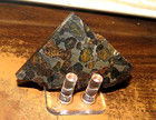61 Gm Sericho Pallasite Meteorite Slice  Quad Cut From Kenya Stand Olivine Jal