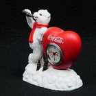 Coca Cola Mini Clock Polar Bear With Coke Red Heart