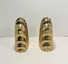 Set Of 2 Vintage Art Deco Style Solid Brass Scalloped Bookends Non-slip