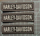 Classic Harley-davidson Embroidered Iron-on Patch 4  X 1  Pack Of 3
