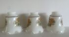 Vintage Floral Ruffled Bell Shaped Set Of 3 Ceiling Fan Replacement Shades