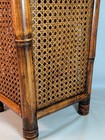 Vintage Bamboo   Cane Umbrella Stand Planter Tiki Mid Century Basket Weave 22 