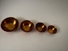 1 12  Dollhouse Miniature Size Copper Bowl Set Of 4 Rolled Edge Artist Made