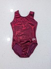 Great Gk Elite Cl Large Gymnastics Dance Leotard Maroon Merlot Mystique Defect