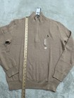 Polo Ralph Lauren Quarter 1 4 Zip Brown Pima Cotton Knit Sweater Size Large Nwt