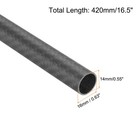 2pcs Carbon Fiber Tube 14x16x420mm Matte Surface 3k Roll Wrapped For Plane