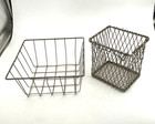 Rustic Wire Wall Storage Bin Basket Primitive Country Farmhouse Decor Lot Of 2