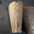 Antique Hand Tooled Leather Cowboy Gauntlet Cuffs 