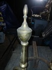 Pair Of Vintage Fireplace Andirons Brass   Cast Iron Log Holder 16 25   